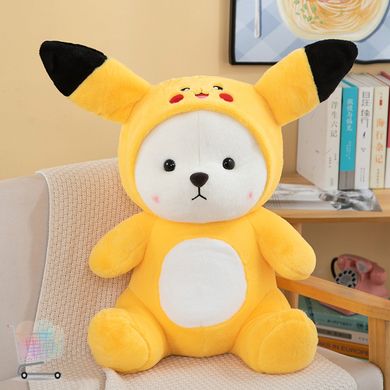 Плюшевый Мишка Пикачу в костюмчике с ушками и капюшоном · Детская мягкая игрушка Медвежонок Pikachu, 80 см