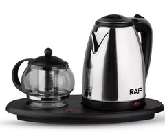 Електричний чайник + Скляний чайник для чаю RAF R-7899 на підставці 2 в 1 Дисковий електрочайник + скляний чайник для заварювання