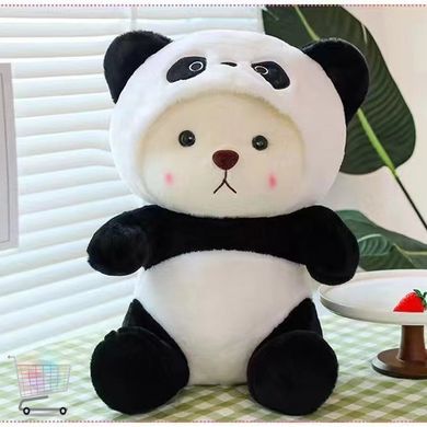 Плюшевый Медвежонок Панда в костюмчике с съемным капюшоном · Детская мягкая игрушка Мишка, 80 см