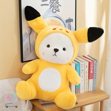 Плюшевий Ведмедик Пікачу в костюмі з вушками та капюшоном · Дитяча м'яка іграшка Ведмедик Pikachu, 60 см