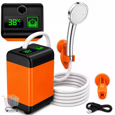 Компактный переносной душ с USB зарядкой Outdoor Shower 1402 ∙ Полевой душ с аккумулятором 7800 mAh для кемпинга