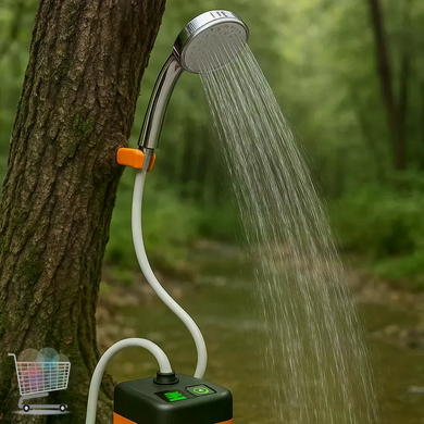 Компактный переносной душ с USB зарядкой Outdoor Shower 1402 ∙ Полевой душ с аккумулятором 7800 mAh для кемпинга