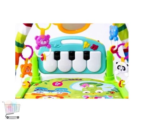 Ігровий килимок для немовля з розвиваючими модулями, дитячим піаніно та брязкальцями PIANO FITNESS RACK