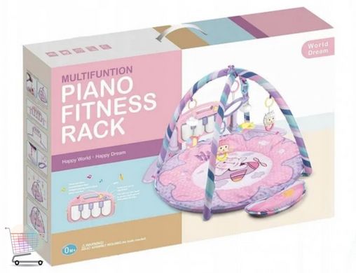 Игровой коврик для новорожденного с развивающими модулями, детским пианино и погремушками PIANO FITNESS RACK