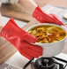 Жаропрочные термостойкие перчатки – прохватки RED GLOVE Силиконовые прихватки рукавицы для горячего