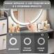 Туалетный столик для макияжа STL-MD 92 серо-белый 100 см с круглым LED-зеркалом &bull; Косметический стол с подсветкой, местом для хранения, для спальни, гардеробной и домашней бьюти-зоны