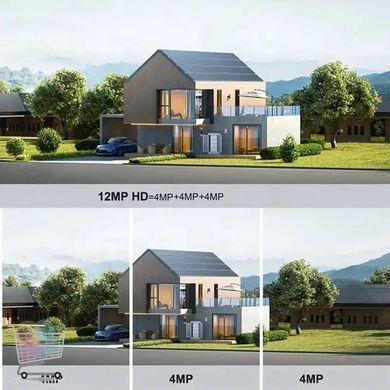 Вулична потрійна IP-камера з широким оглядом Wi-Fi 12MP ∙ Потрійна камера для зовнішнього відеоспостереження Wi-Fi 12MP