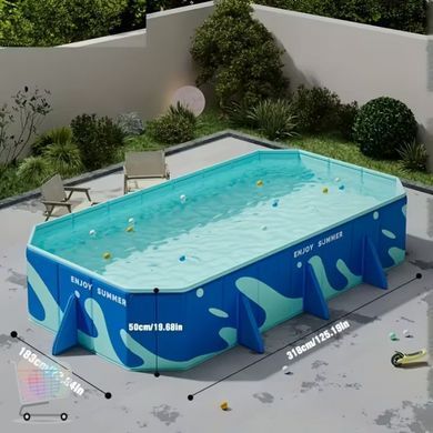 Портативный складной бассейн Pool 318&times;183&times;50 см KAR107 &bull; Просторный летний бассейн для детей и взрослых с лёгкой установкой