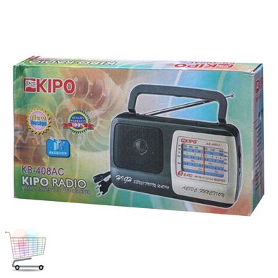 Портативне радіо на батарейках KIPO KB 408 /Радіо + від мережі 220