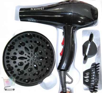 Профессиональный фен для волос Kemei KM 8892, мощность 1000Вт, диффузор CG23 PR4