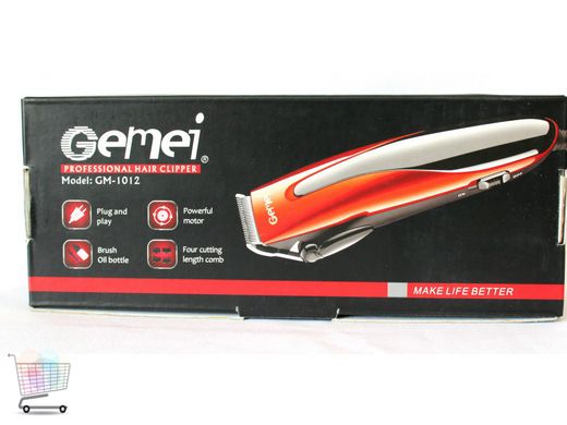 Професcиональная проводная машинка Gemei GM-1012 для стрижки волос, с насадками