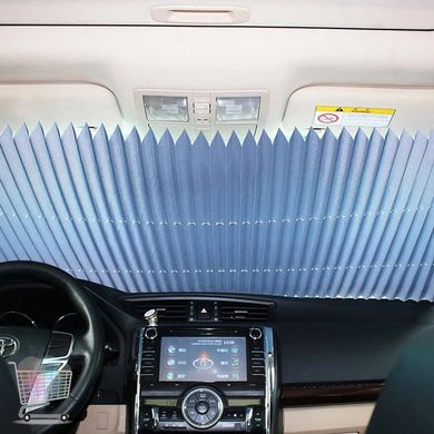 Шторка солнцезащитная раздвижная на лобовое стекло в авто 60х145см / Жалюзи автомобильные