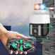 Уличная поворотная камера видеонаблюдения A15 PTZ 4G/WiFi с встроенными сигнальными огнями, ночным видением, датчиком движения и возможностью управления от смартфона