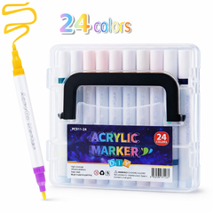 Набір акрилових маркерів Acrylic Marker MAP-10 &bull; Маркери для малювання, декору, творчості та яскравого розпису по різних поверхнях 12 шт - 24 кол