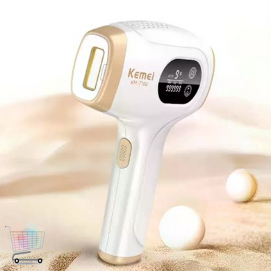 Домашній фотоепілятор Kemei KM-7106 білий &bull; IPL-прилад для видалення волосся на тілі, ногах, руках, обличчі, пахвах і зоні бікіні