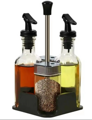 Кухонный органайзер на подставке для специй,  масла и уксуса ∙ Набор кухонных емкостей Spice Jar