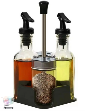 Кухонный органайзер на подставке для специй,  масла и уксуса ∙ Набор кухонных емкостей Spice Jar