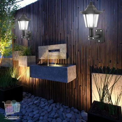 Комплект уличных настенных LED-светильников 26X-94 2 шт черные &bull; Садовые влагозащищенные светильники 26X-94 для фасада, двора, террасы, забора и дачи