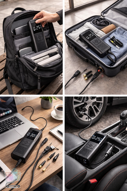 Многофункциональный компрессор Wireless Pump 12В ST5509D для авто и велосипеда ∙ Портативный беспроводной компрессор Wireless Pump 150 PSI