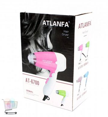 Фен дорожній складний для сушіння та укладання волосся Atlanfa AT-6700, 1000 Вт