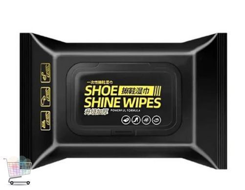 Швидке очищення та блиск для взуття &bull; Серветки Shoe Shine Wipes 80 шт &bull; Догляд та чистка взуття за допомогою вологих серветок