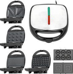 Компактный мультимейкер Hoffmans HM-3013 6in1 &bull; Быстрое приготовление вафель, сэндвичей и мини-пирожков