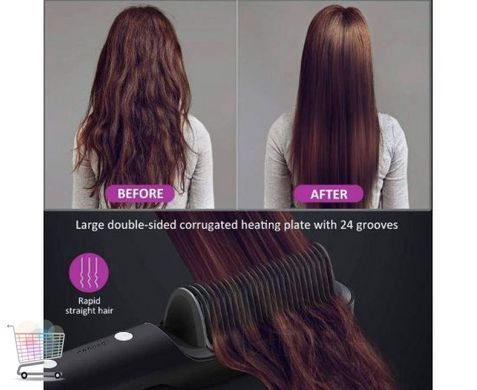Розчіска-випрямляч Hair Straightener HQT-909 для укладання волосся з покриттям турмаліну