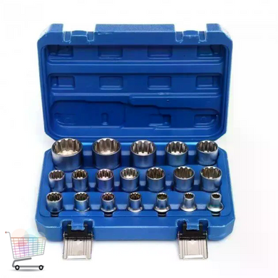 Комплект торцевых головок Kraft&Dele KD10348 1/2&Prime; 8&ndash;36 мм 21 шт &bull; 12-гранные насадки Kraft&Dele KD10348 в кейсе для авто, СТО, гаража и ремонта