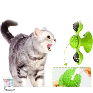 Игрушка для кота интеллектуальная Rotate Windmill · Игрушка - спиннер для кошек Мельница с щеткой для зубов