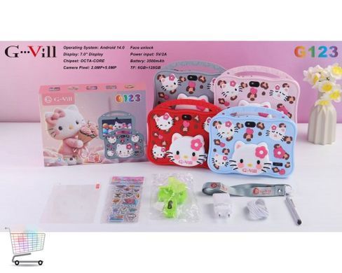 Дитячий планшет G123 Hello Kitty 7" на Android з Wi-Fi &bull; Дитячий навчальний планшет для ігор, мультфільмів, застосунків і повсякденного використання