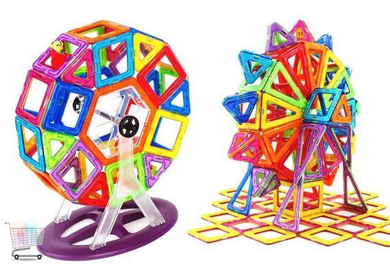 Магнитный конструктор Magic Magnet в чемодане, 72 деталей ∙ Детская 3D головоломка для создания объемных моделей
