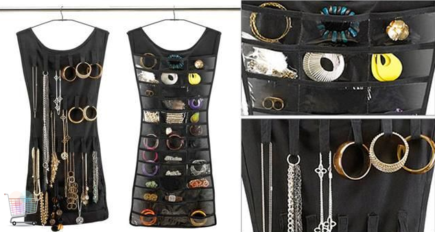 Багатофункціональний двосторонній органайзер – сукня для зберігання прикрас, аксесуарів Hanging Jewelry Organizer