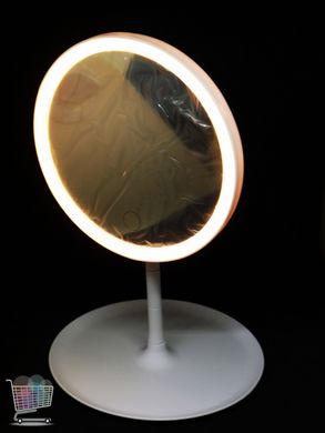 Косметичне настільне кругле дзеркало для макіяжу з LED підсвіткою