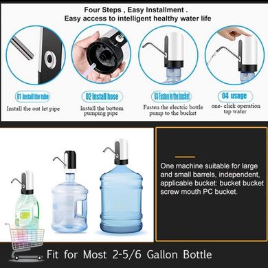 Сенсорна помпа - дозатор на бутиль CLEANING PUMP Насадка - диспенсер води для кулера з вбудованим акумулятором та USB зарядкою
