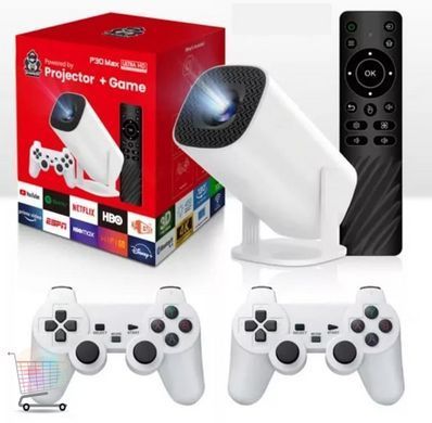 Проектор Full HD 1080p с поддержкой 4K и Smart TV для фильмов, игр и презентаций &bull; Компактный домашний проектор с поддержкой 4K и двумя джойстиками