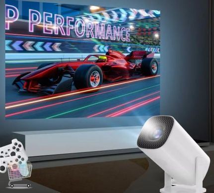Проектор Full HD 1080p с поддержкой 4K и Smart TV для фильмов, игр и презентаций &bull; Компактный домашний проектор с поддержкой 4K и двумя джойстиками