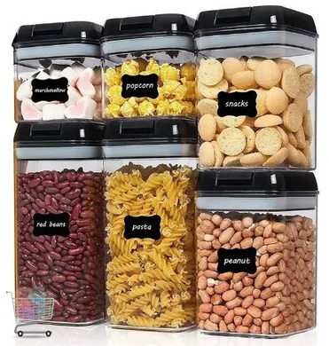 Набір контейнерів для зберігання їжі, сипких та круп FOOD Storage Container Set ∙ 6 ємностей з герметичними кришками