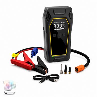 Пускозарядное устройство K5 4000A &bull; Автомобильный Jump Starter 12V с компрессором 150 PSI, Power Bank 16000 мАч и LED-фонарем