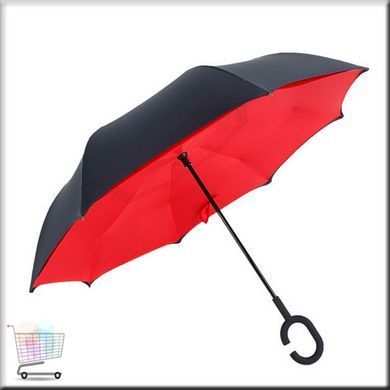 Зонт наоборот Up Brella однотонный Красный PR2