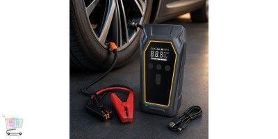 Пускозарядное устройство K5 4000A &bull; Автомобильный Jump Starter 12V с компрессором 150 PSI, Power Bank 16000 мАч и LED-фонарем