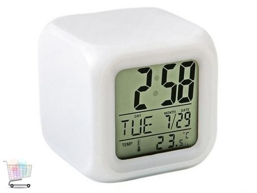 Електронний годинник з RGB підсвіткою Хамелеон CX 508 з вбудованим термометром та будильником