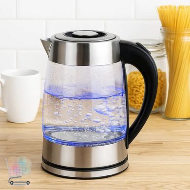 Стеклянный электрочайник Hoffmans 2,2 л &bull; Чайник с встроенным заварником 0,5 л 2000W