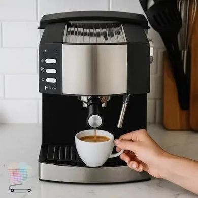 Домашняя кофемашина Domotec MS-113 850 Вт с паровым капучинатором ∙ Кофемашина MS-113 с капучинатором и кнопочным управлением для дома