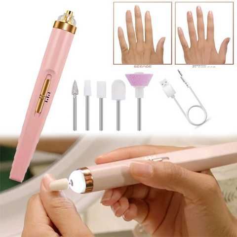 Фрезер домашній портативний для манікюру та педикюру Flawless Salon Nails ∙  Набір для манікюру Фрезер – ручка з набором фрез, 5 насадок -  Интернет-магазин "Простые покупки"