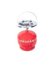 Газовый комплект 5 л с красным баллоном и горелкой 21 см &bull; Бытовой туристический набор 2200 Вт с краном-переходником для дачи, кемпинга и летней кухни