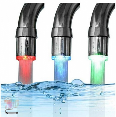 Насадка на кран змішувача з LED підсвіткою води ∙ Аератор економія води Faucet light multi Led Water Glow