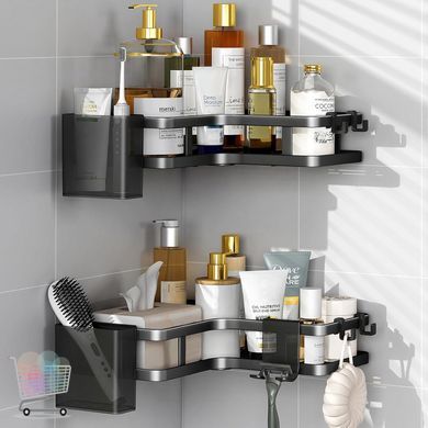 Кутові полиці для ванної Corner Shower Caddy ∙ Економія місця та захист від вологи ∙ Прочні алюмінієві полиці Corner Shower Caddy з дренажем
