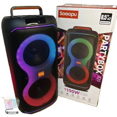Акустична система PartyBox 320 Bluetooth 240 Вт з RGB-підсвіткою і колесами чорна &bull; Портативна колонка PartyBox 320 для караоке, вечірок, музики, дому та заходів чорна