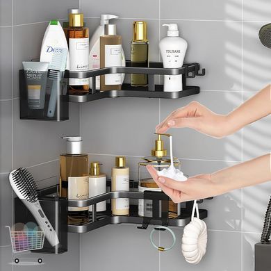 Кутові полиці для ванної Corner Shower Caddy ∙ Економія місця та захист від вологи ∙ Прочні алюмінієві полиці Corner Shower Caddy з дренажем