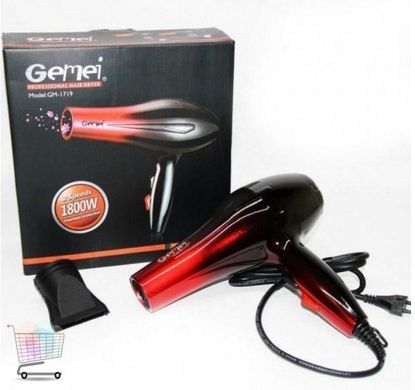 Професійний фен для волосся Gemei GM-1719, 1800W